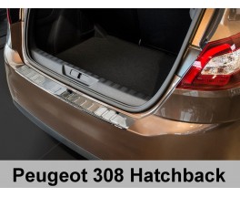 Накладка на бампер с загибом Peugeot 308 Hatchback (2013-...)