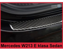 Накладка на бампер с загибом Mercedes E W213 Carbon (Sedan)