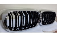 Решетка (ноздри) BMW X5 F15 / X6 F16 М-стиль (хром рамка)