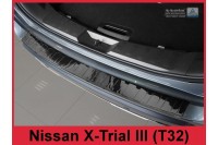 Защитная накладка на задний бампер Nissan X-Trial III (T32) черная 