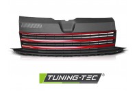 Решетка тюнинговая VW T6 Transporter черная с красными полосками