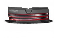 Решетка тюнинговая VW T6 Transporter черная с красными полосками